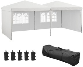 Tenda Dobrável 585x295 cm com Paredes Laterais Tenda para Festas com A