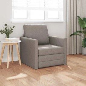 Sofá Cama de Chão 2 em 1 Taupe 74x77x81 cm Tecido
