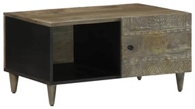 Mesa centro cinzento claro 80x50x40 cm madeira mangueira maciça