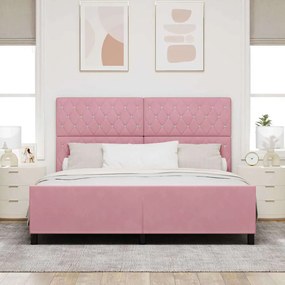 Estrutura de Cama vidaXL Rosa 180x200 cm Veludo