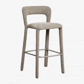 Pacote De 2 Bancos Altos Com Encosto Estofado Brusel ↑75 Cm & Tecido Toupeira - Sklum