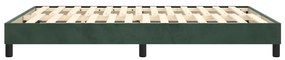 Estrutura de cama sem colchão 140x200 cm veludo verde-escuro