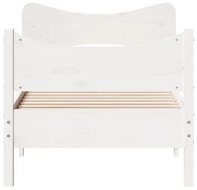 Estrutura de cama com cabeceira 90x190 cm pinho maciço branco