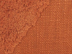 Almofada decorativa tufada em algodão laranja 45 x 45 cm AVIUM Beliani