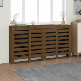 vidaXL Cobertura de radiador 210x21x85 cm pinho maciço castanho mel
