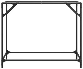 Mesa consola com tampo em vidro transparente 98x35x81 cm aço