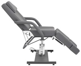 Cadeira de esteticista couro artificial 180x62x78 cm cinzento