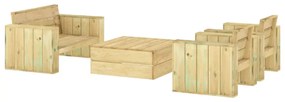 4 pcs conjunto lounge de jardim madeira de pinho impregnada