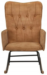 Cadeira de baloiço lona vintage castanho