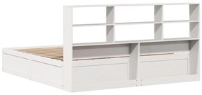 Cama sem colchão 180x200 cm madeira de pinho maciça branco