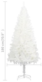 Árvore de Natal artificial agulhas realistas 180 cm branco