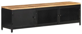 vidaXL Móvel de TV 130x30x37 cm madeira de mangueira áspera maciça