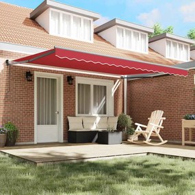Toldo Retrátil Automático Vermelho 450 x 300 cm