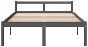 Cama para idosos king size 150x200 cm pinho maciço cinza