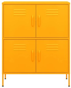 Armário de arrumação aço 80x35x101,5 cm amarelo mostarda