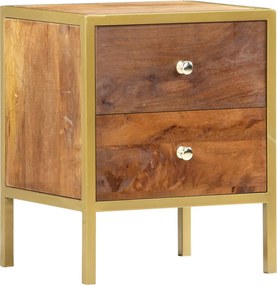 vidaXL Mesa de cabeceira 40x35x50 cm madeira de mangueira maciça