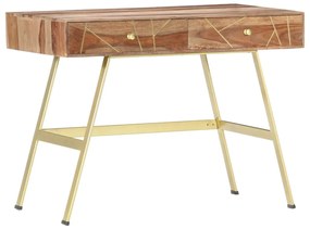vidaXL Secretária com gavetas 100x55x75 cm madeira de acácia maciça