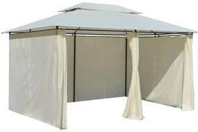 Tenda de jardim com cortinas 4x3 m branco