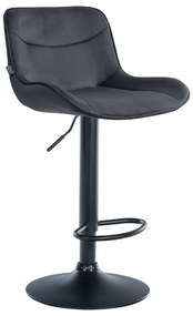 Banco alto em veludo com estrutura preta 85-106 x 49 x 51 cm preto