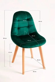 Pack 4 Cadeiras Kelen Veludo - Verde