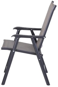 Conjunto de 2 Cadeiras Dobráveis com Apoio de Braços - Cinzento - Desi