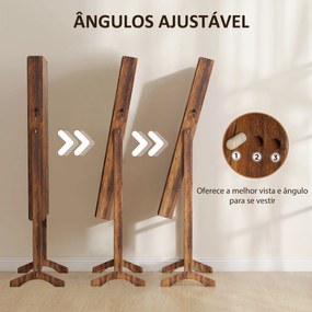 Joalheiro de Pé Armário para Jóias com Fita de Luz LED e Fechadura Magnética 46x36,5x151,5 cm Madeira