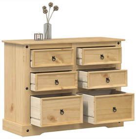 vidaXL Armário com gavetas Corona 112x48x91 cm madeira de pinho maciça
