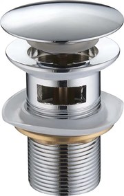 Mexen tampa tipo click-clack redonda com transbordo, cromada - 79920-00
