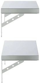 Prateleiras de parede 2 pcs 50x23,5 cm aço inoxidável prateado