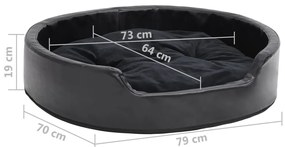 Ninho para cães 79x70x19 cm pelúcia/couro artificial preto