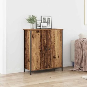 vidaXL Buffet Lateral Madeira Antiga 70x30x80 cm Madeira Engenheirada e Aço