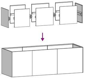 Vaso floreira 120x40x40 cm aço laminado a frio branco