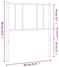 Cabeceira de cama 75 cm metal preto