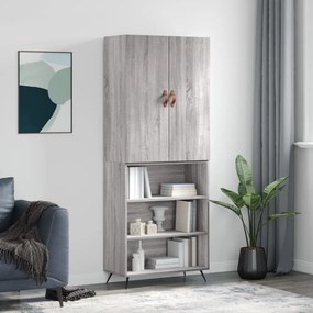 vidaXL Armário alto 69,5x34x180 cm derivados de madeira sonoma cinza