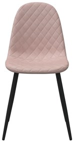 Cadeiras de jantar 4 pcs veludo rosa