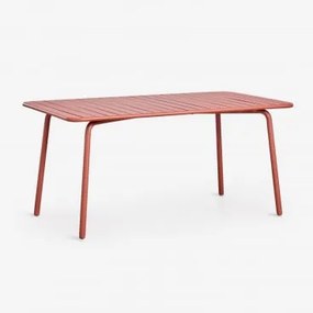 Mesa De Jardim Retangular 160x90 Cm Em Aço Florida Vermelho Argila - Sklum