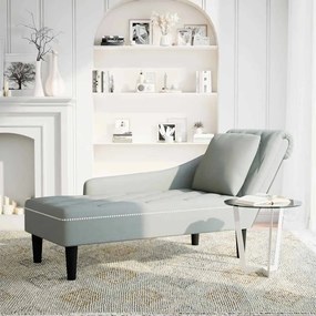Chaise lounge c/ almofada/apoio de braços direito veludo