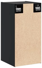 Armários de parede 2 pcs 30x30x60 cm pinho maciço preto