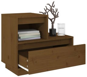 Mesas de cabeceira 2 pcs 60x34x51 cm pinho maciço castanho mel