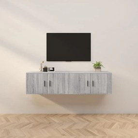 vidaXL Móveis de TV de parede 2 pcs 80x34,5x40 cm cinzento sonoma