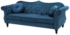 Conjunto de sofás com 5 lugares em veludo azul cobalto SKIEN Beliani