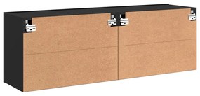 Móveis de parede para TV 2 pcs 60x30x41 cm preto