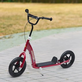 Trotinete para Crianças acima de 5 anos Scooter de 2 Rodas Grandes de 12 Polegadas com Freio e Guidão Ajustável em Altura Carga Máx. 50kg 120x52x80-88