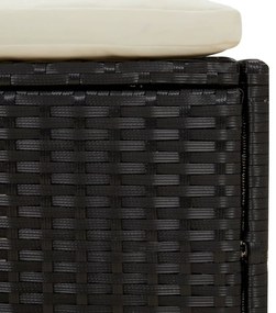 Bancos de spa com almofadões 2 pcs vime PE preto