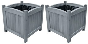 vidaXL Vasos/floreiras 2 pcs 30x30x30 cm madeira de abeto maciça