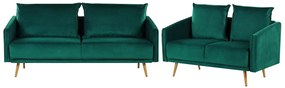 Conjunto de sofá em veludo verde esmeralda MAURA Beliani