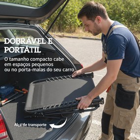 Conjunto de 2 Espreguiçadeiras Jardim Dobráveis com Apoio de Cabeça e Encosto Reclinável em 5 Posições 200x57x38 cm Preto