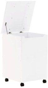 Cesto de roupa com rodas RANA 45x45x64 cm pinho maciço branco