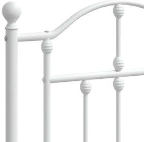 Estrutura de cama com cabeceira e pés 183x213 cm metal branco