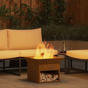 Fire Pit Ferro Enferrujado 50 x 50 x 40 cm Aço corten